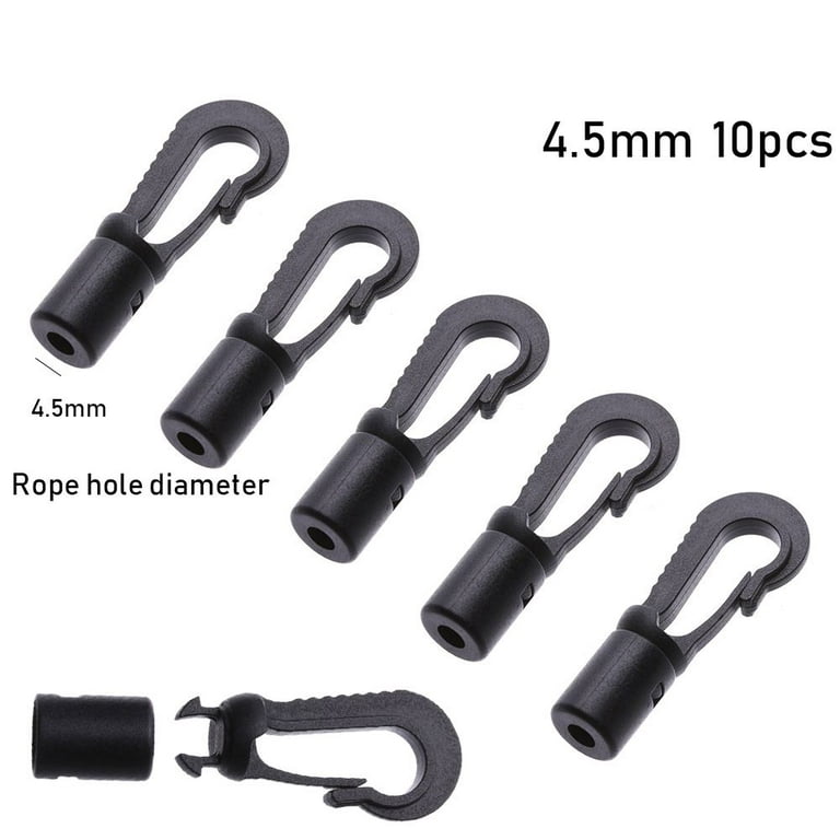5/10pcs Open End Cord Boat Kayak Accessories Plastic POM Clips Plastic Clips  Clothesline Straps Hooks Elastic Ropes Buckles Rope Buckle Camping Tent  Hook 4.5MM 10PCS 