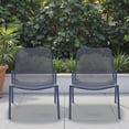 thumbnail image 3 of Tcbosik 2 Pack Metal Chairs for Outdoor, Stackable Patio Chair, Lounge Chair for Deck, Porch, Garden, Backyard, Navy, 3 of 10