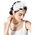 thumbnail image 1 of Tulle Fascinators for Women, Tea Party Hats for Kentucky Derby, Cocktail, Wedding, Fancy Dress Party, 1 of 5