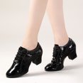 thumbnail image 5 of Zapatos de baile latino para mujer, zapatos de salón de Salsa, suela suave de respiración, de cuero genuino, para práctica de baile, zapatillas de baile para mujer, 5 of 5