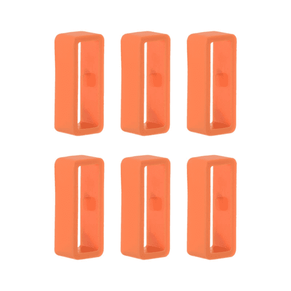 6PCS Watch Strap Buckle Rubber,Silicone Watch Strap Holder Loop Watch Strap Keeper Silicone Replacement Watch Band Loop for Smart Sport Watches,Orange