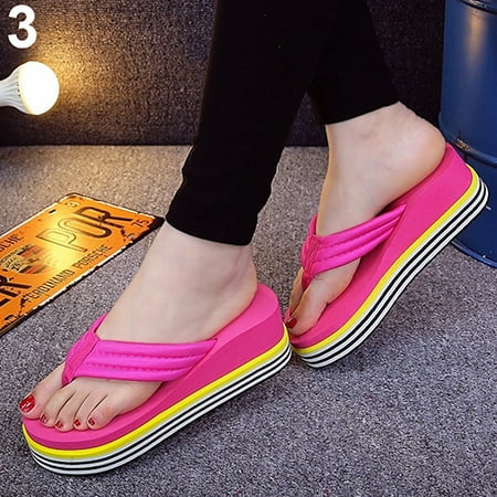 

COOLL Women Strip Heel Wedge Summer Sandals Flip Flops Beach Toe Post Shoes Slippers