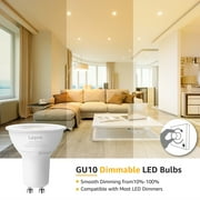 Lepro GU10 LED Bulb Dimmable, 3000K Warm White 5.5W 50W Equivalent Spot Light Bulb for Recessed Track Lighting, Kitchen Living Room & Bedroom, 6 Pack