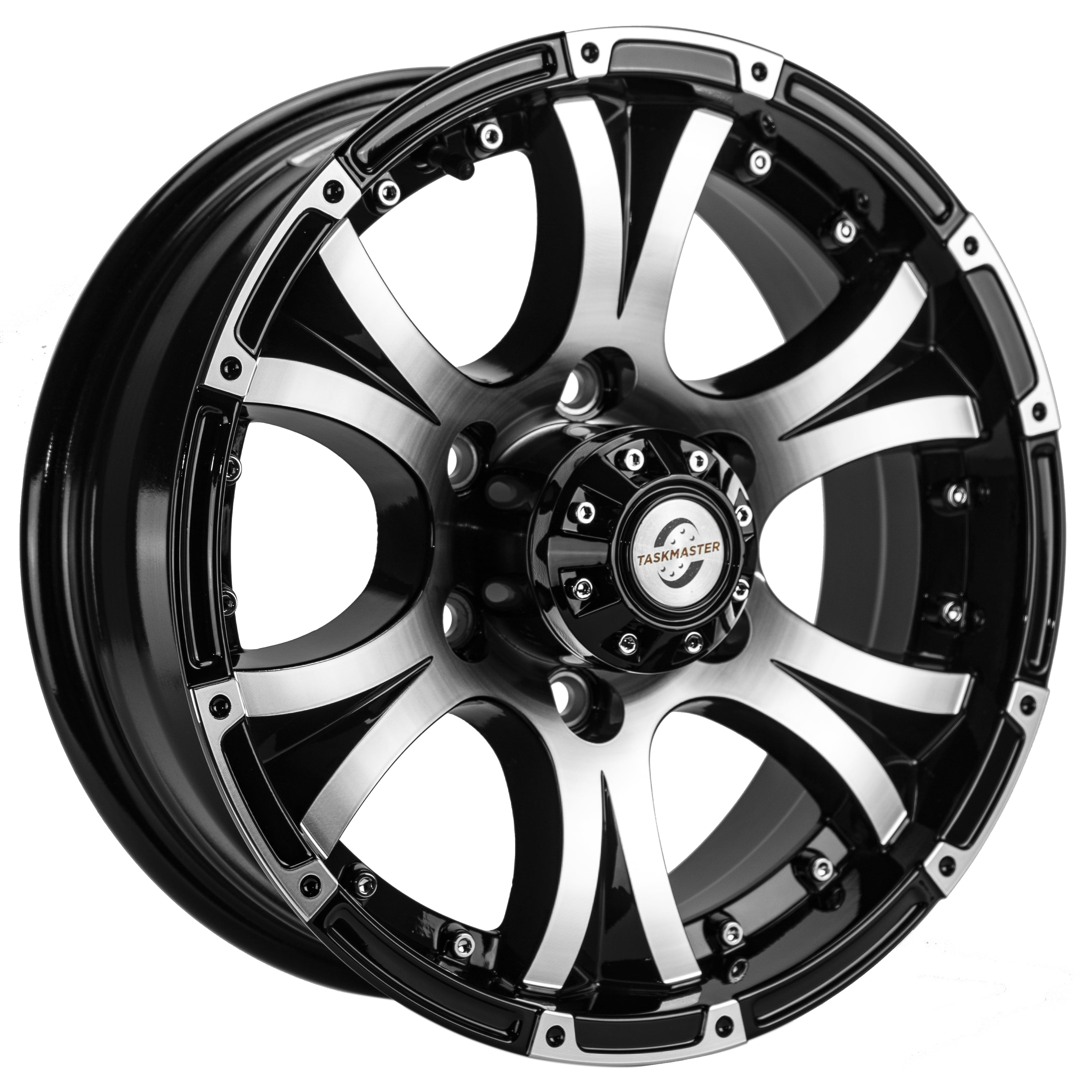Viking Series Matte Black Machined Face & Lip Aluminum Trailer Wheel with Cap 0 Offset-Trailer Use Only 2830 LB Load Carrying Capacity 15 x 6 6 On 5.5-4.25 CB 