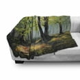 thumbnail image 3 of Country Soft Flannel Fleece Blanket, Painting Landscape of a Forest Dark Deep with Fresh Colors in Autumn Nature Image, Cozy Plush for Indoor and Outdoor Use, 70" x 90", Multicolor, by Ambesonne, 3 of 6