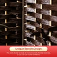 thumbnail image 4 of Room Divider 4 Panels Wood Frame Foldable Portable Separator Screen Folding Wall Dividers with Removable Storage Shelves for Home Living Room,Brown, 4 of 7