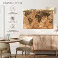 thumbnail image 4 of Elephant Stock Dirty World Map Wall Art - Horizontal Canvas Wall Art - Living Room Wall Decor - Map Canvas - Beige And Brown Decor - 39" x 26", 4 of 4