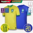 thumbnail image 2 of Camiseta De Fútbol Brasil 2022-23 Local Visitante Brazil Personalización de Camisetas de Fútbolpangjing, 2 of 3