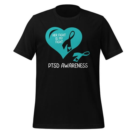 PTSD Awareness Shirt, Unisex, PTSD Shirt, PTSD Awareness Gift, PTSD Warrior, PTSD Awareness T-Shirt, PTSD Support, PTSD Ribbon, PTSD Month (Black, S)