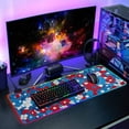 thumbnail image 6 of Blue Red White Flowers RGB Gaming Mouse Pad Large Keyboard Mat Rubber Base 13 Light Modes, 6 of 6