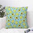 thumbnail image 4 of Pofeuu Avocado and Hearts Print Double-sided plush pillowcase Square Throw Pillow Covers Pillows Cover for Living Room Bedroom Sofa Couch Cushion Cover（No pillow core）-22"x22", 4 of 7