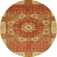 thumbnail image 1 of Ahgly Company Indoor Round Abstract Orange Abstract Area Rugs, 4' Round, 1 of 6