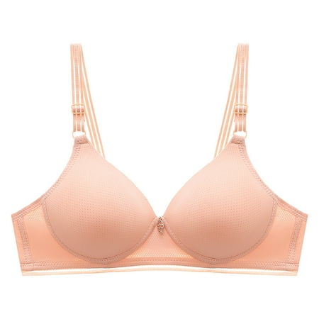 

Lopecy-Sta Woman s Printing Gathered Together Daily Bra Underwear No Rims Bras for Women Everyday Bras Discount Clearance Pink