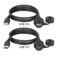 thumbnail image 3 of YIEMEEN USB 2.0 3.0 Socket Male to Female Extension Cable IP67 Waterproof Panel Mount Connector Cord 1m, 3 of 8