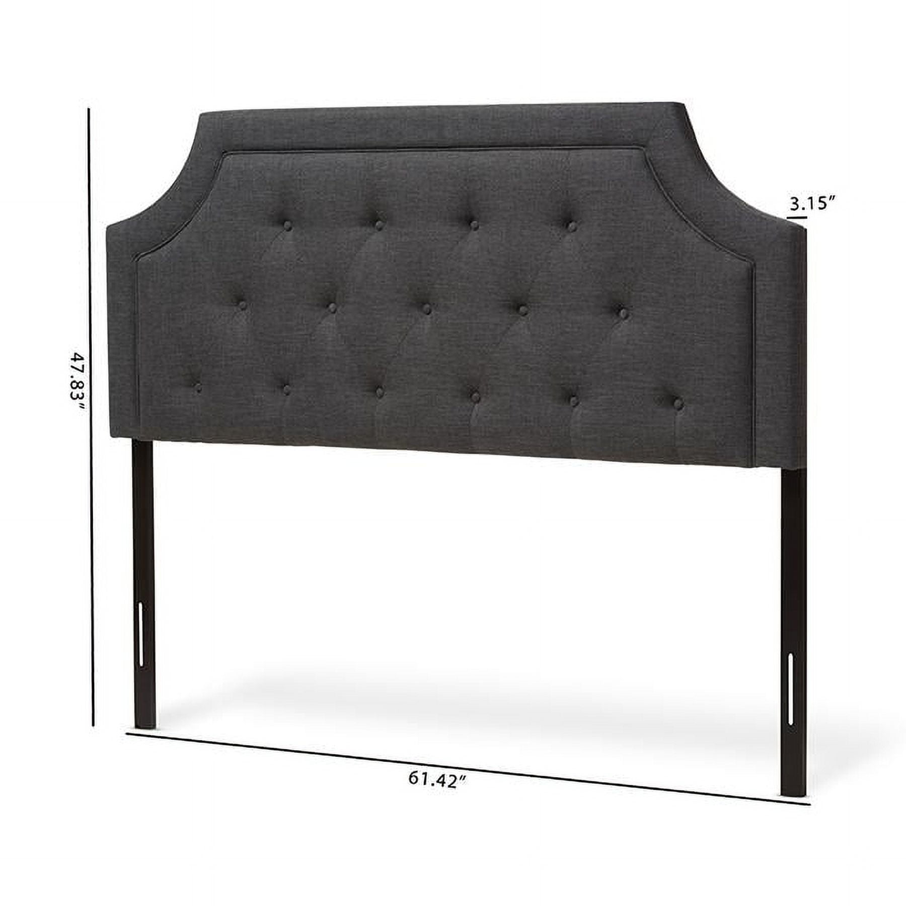 Baxton Studio Mars Modern and Contemporary Dark Grey Fabric Full Size Headboard