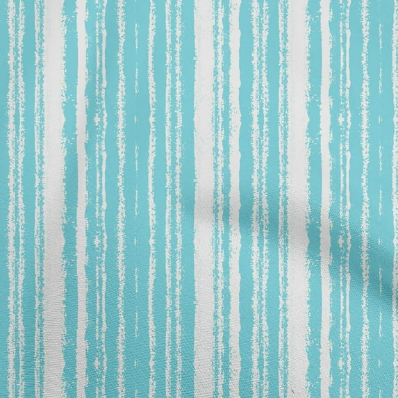 oneOone Silk Tabby Aqua Blue Fabric Stripes Quilting Supplies Print Sewing Fabric By The Yard 42 Inch Wide