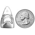 thumbnail image 3 of Rhodium Plated 925 Sterling Silver Shark Head with Open Jaw Pendant Slide, 3 of 5