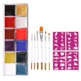 thumbnail image 1 of Face Body Paint Palette Makeup Art Paint 12 Colors Washable Neon Face Painting, 1 of 9
