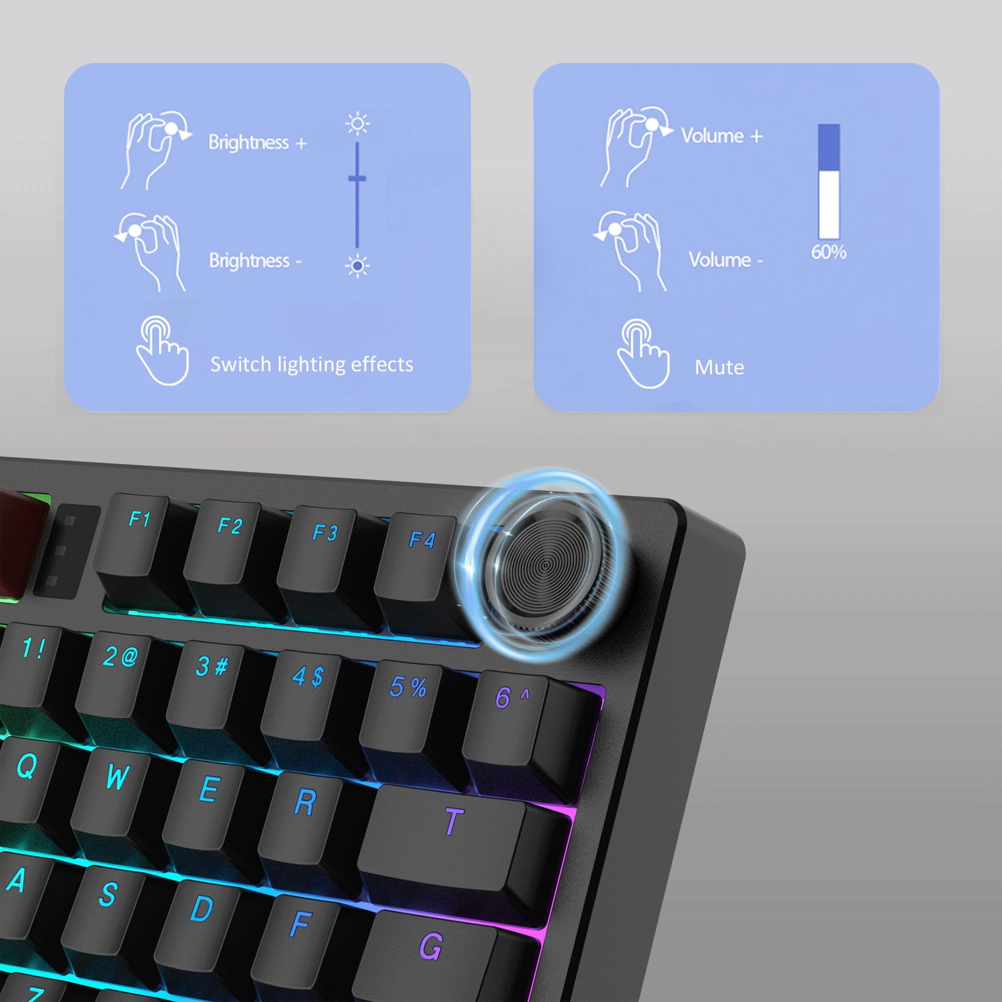 MageGee Wireless One Handed Gaming Keyboard, Tri-Mode BT/ 2.4Ghz RGB Backlit 34 Keys Mini Keyboard for Gamer, Red Switch, Wrist Rest Support(Black)