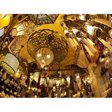 Lamps and Lanterns in Shop in the Grand Bazaar, Istanbul, Turkey Print Wall Art By Jon (Best Time To Visit Grand Bazaar Istanbul)