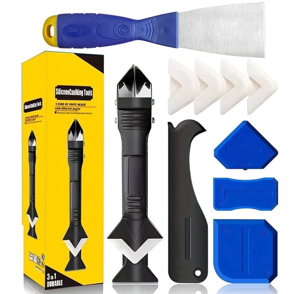 3 in 1 Silicone Caulking Tool, Sealant Finishing Scraper Caulk Remover for Bathroom Kitchen Floor Window