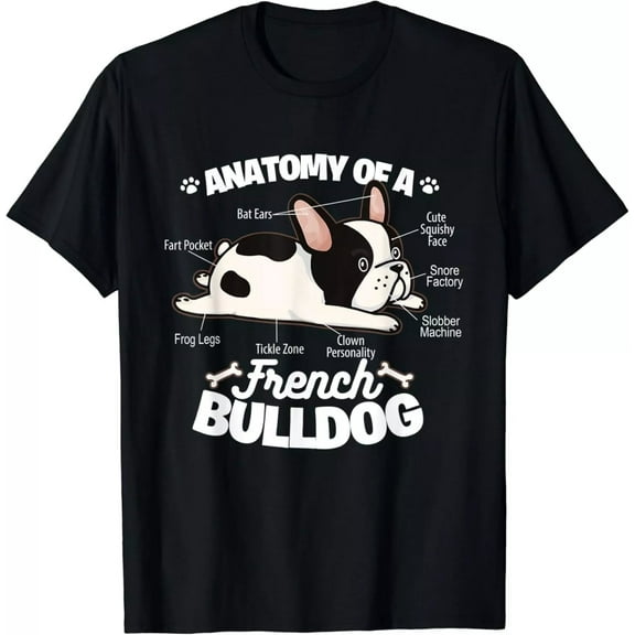 SEIKEMS French Bulldog Graphic Anatomy Of A French Bulldog Gift Unisex T-Shirt