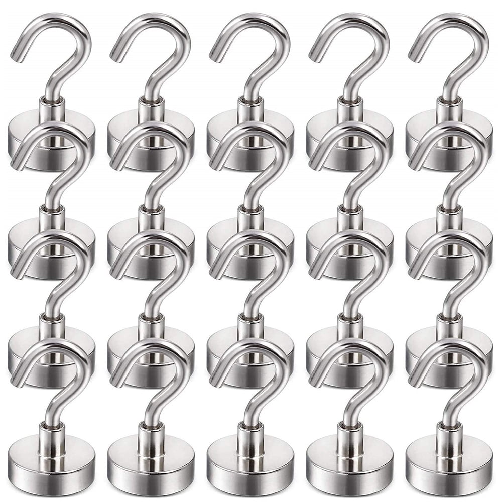 25pcs Heavy Duty Magnetic Hooks Strong Neodymium Magnet Hook for Home Kitchen for sale online 