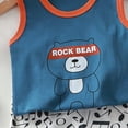 thumbnail image 4 of HCNTES Baby Adorable Vest Pajamas Kids Cute Sleeveless Top and Elastic Shorts Set for Toddler Daily Wear(A-Blue,3-6 Months), 4 of 5