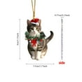 thumbnail image 2 of 5 counts Christmas Pendents Set Cartoon 2D Acrylic Cats Ornament with Lanyard DIY Home Decoration, 2 of 9