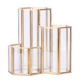 thumbnail image 1 of Organizador de porta bolígrafos de vidrio dorado para bolígrafos, reglas, brochas de maquillaje y mucho más., 1 of 5