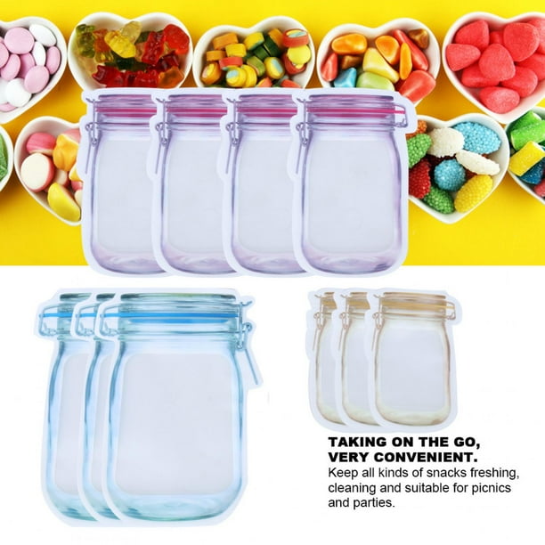 Bolsa De Sellado Con Cremallera, Bolsas De Almacenamiento Portátiles Reutilizables Para Guardar Alimentos, Bolsas Con Cierre De Cremallera Para Refrigerios #3 3 Piezas L 4 Piezas