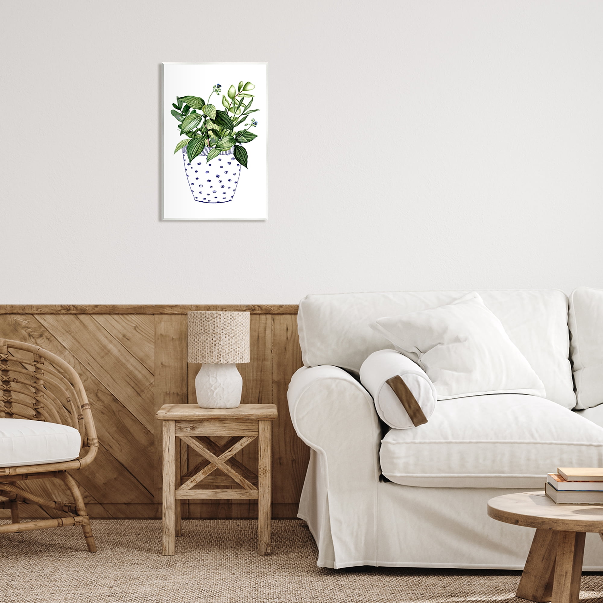 Stupell Industries Modern Potted Plant Botanical & Floral Painting Unframed Art Print Wall Art, 13 x 19