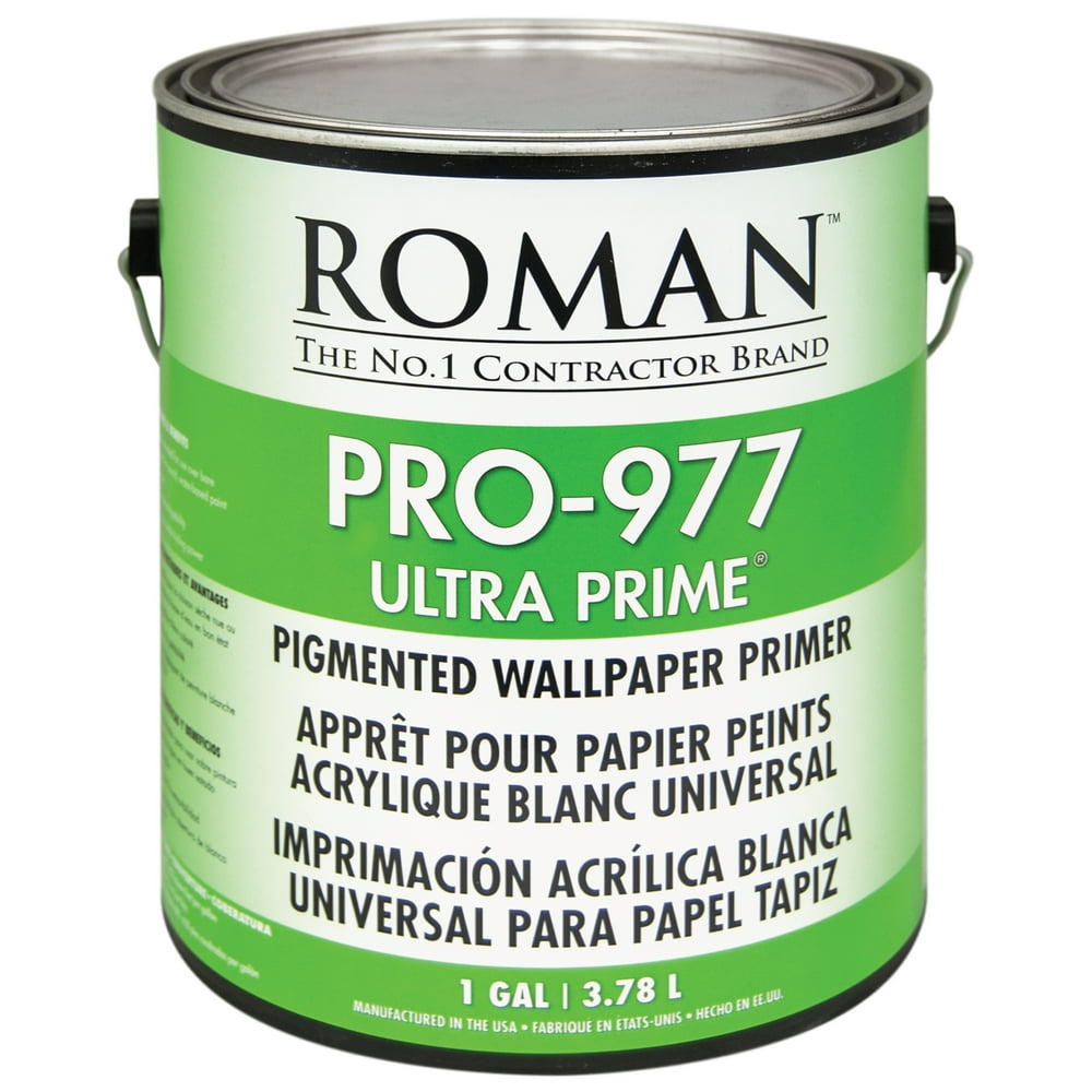 ROMAN PRO977 Ultra Prime Wallpaper Primer, White, 1Gallon, (450 sq. ft)