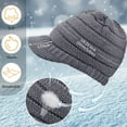 thumbnail image 2 of 2 Sets Winter Hats Gloves for Women Knit Beanie Slouchy Cap Women Winter Brim Hat & Women Touchscreen Gloves, 2 of 6