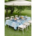 thumbnail image 4 of Outdoor Tablecloth with Umbrella Hole for Patio/Picnic/Party/Camping, Marine Conch Waterproof Table Cloth Rectangle Table Cover Washable, Summer Underwater Coastal Ocean Watercolor Blue (60"x 102"), 4 of 8