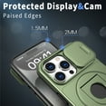 thumbnail image 5 of for iPhone 14 Pro Case, Frosted PC Compatible with MagSafe Built-in 360 Rotatable Invisible Kickstand Sliding Window Camera Cover Military Grade Protection Case for iPhone 14 Pro, Olivegreen, 5 of 6