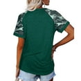 thumbnail image 6 of ZTTD Women Camouflage Print Crew Neck Short Sleeve Colorblock T Shirt Top, 6 of 7
