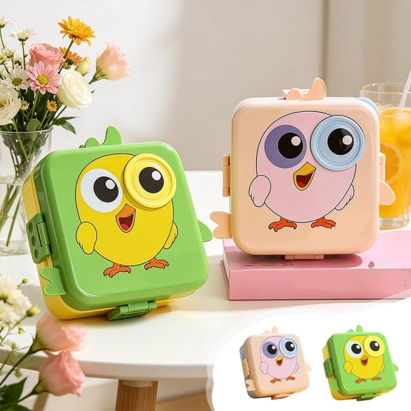 Bento Box Cute Chick Lunch Container Microwave Safe Food Grade Leak Proof with Utensils for Youth Picnic Office by Xuniizn