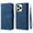 Blue, variant on Zipper Wallet Case for iPhone 14 Pro with Large Capacity Card Slots Holder Flip Folio Cover, Premium PU Leather Magnetic Clasp Wrist Strap Kickstand Soft Silicone Shockproof Case,Black