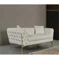 thumbnail image 2 of Meridian Furniture Aurora Cream Vegan Leather Loveseat, 2 of 11