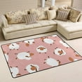 thumbnail image 5 of SKYSONIC Lightweight Soft Area Rugs White Sheep On Pink Floor Mat for Kids Playing Room Hardwood Floor Living Room 63x48 inch Nursery Rugs, 5 of 5