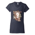 thumbnail image 2 of Wild Bobby Western Ma Steer Pink And Grey Distressed Pop Culture Women Standard V-Neck Tee, Navy, XX-Large, 2 of 6