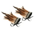 thumbnail image 2 of 1 par de muñequeras de felpa, accesorios para disfraces, plumas sintéticas Steampunk, calentadores de brazos teñidos, muñequera para baile latino, marrón Macarena Puños de muñeca, 2 of 8