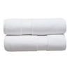 Hotel Style 58”L x 30”W Egyptian Cotton Bath Towels, Arctic White, 2 Pack