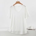 thumbnail image 2 of Besolor Plus Size Pajamas Tops for Women Summer Lightweight Casual Comfy Crewneck Short Sleeve Shirts Homewear, 2 of 5