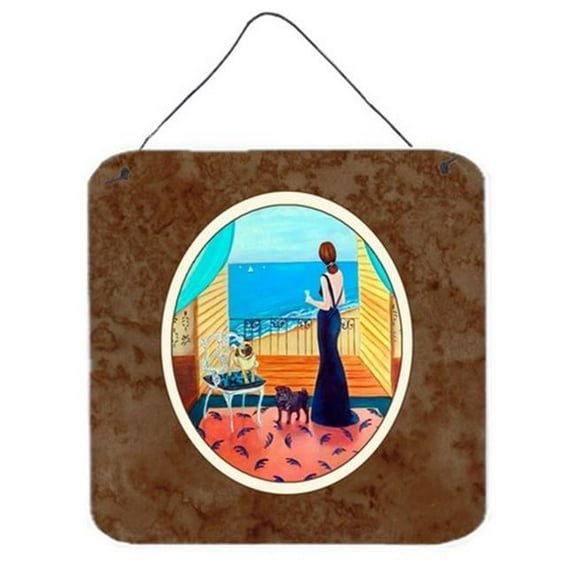 Lady with Her Pug Wall or Door Hanging Prints, 6 x 0.02 x 6 in.