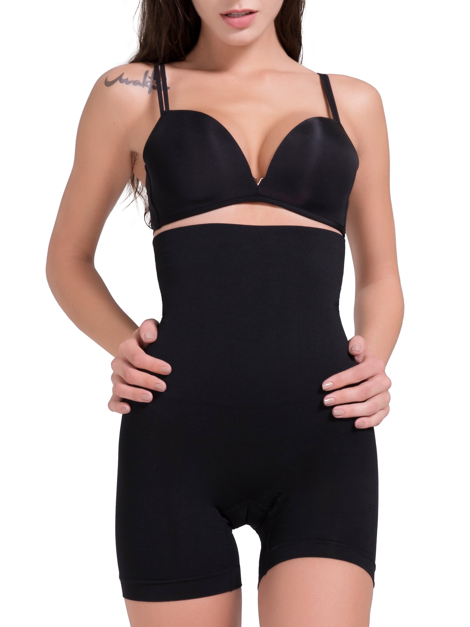 high waisted shaping shorts walmart