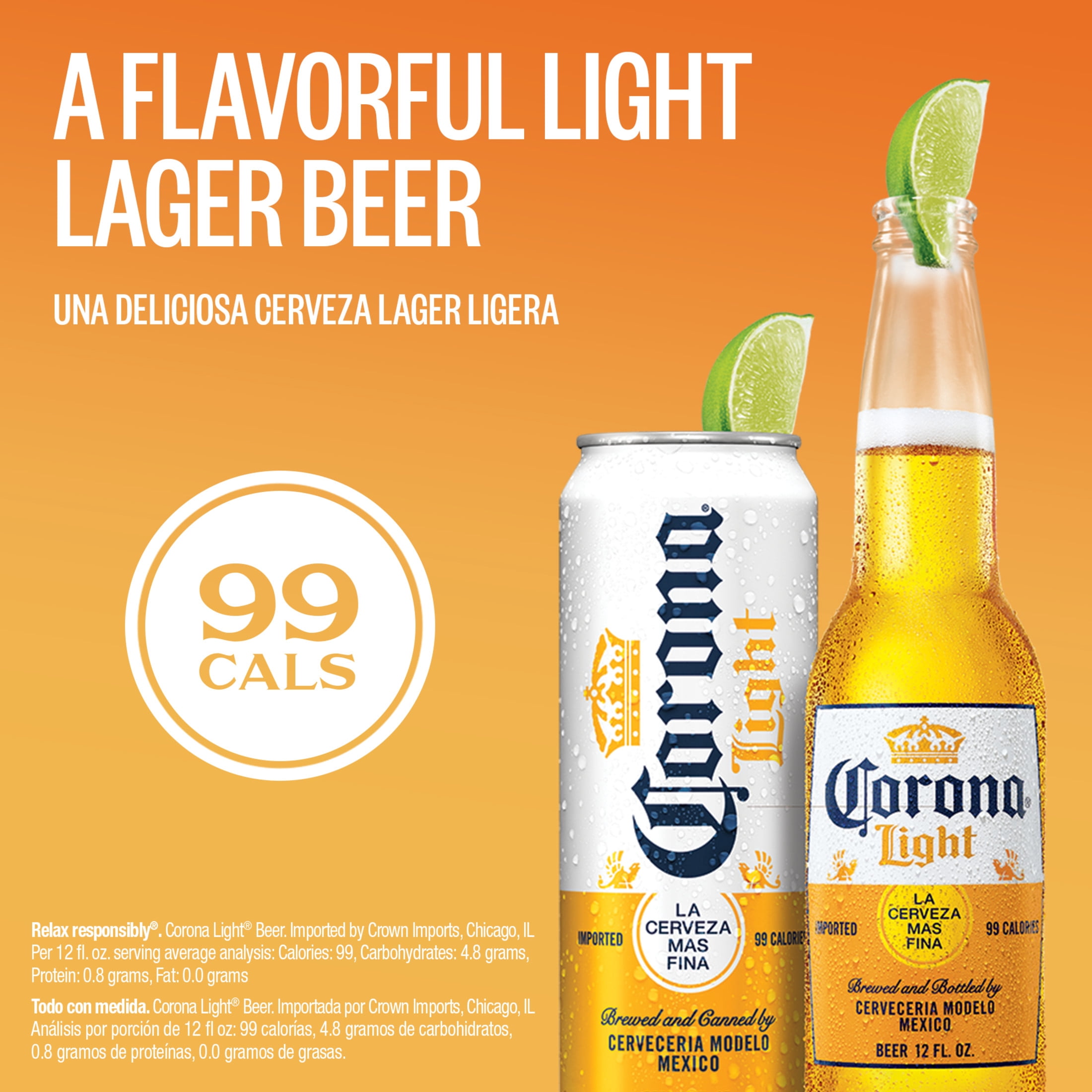 Corona Light Mexican Lager Light Beer, 12 Pack 12 fl. oz. Slim Cans, 4.0% ABV