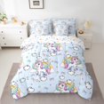 thumbnail image 2 of Feelyou Magic Unicorn Bedding Comforter Set 7-Piece, Cartoon Rainbow King Bedding Sets, Princess Bowknot Bed Sheets, Breathable Bedroom Decor, 2 of 7
