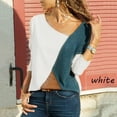 thumbnail image 1 of Heliisoer Women's Plus Size Color Block T-Shirt Fall & Winter V-Neck Long Sleeves Tops Blouse, 1 of 8